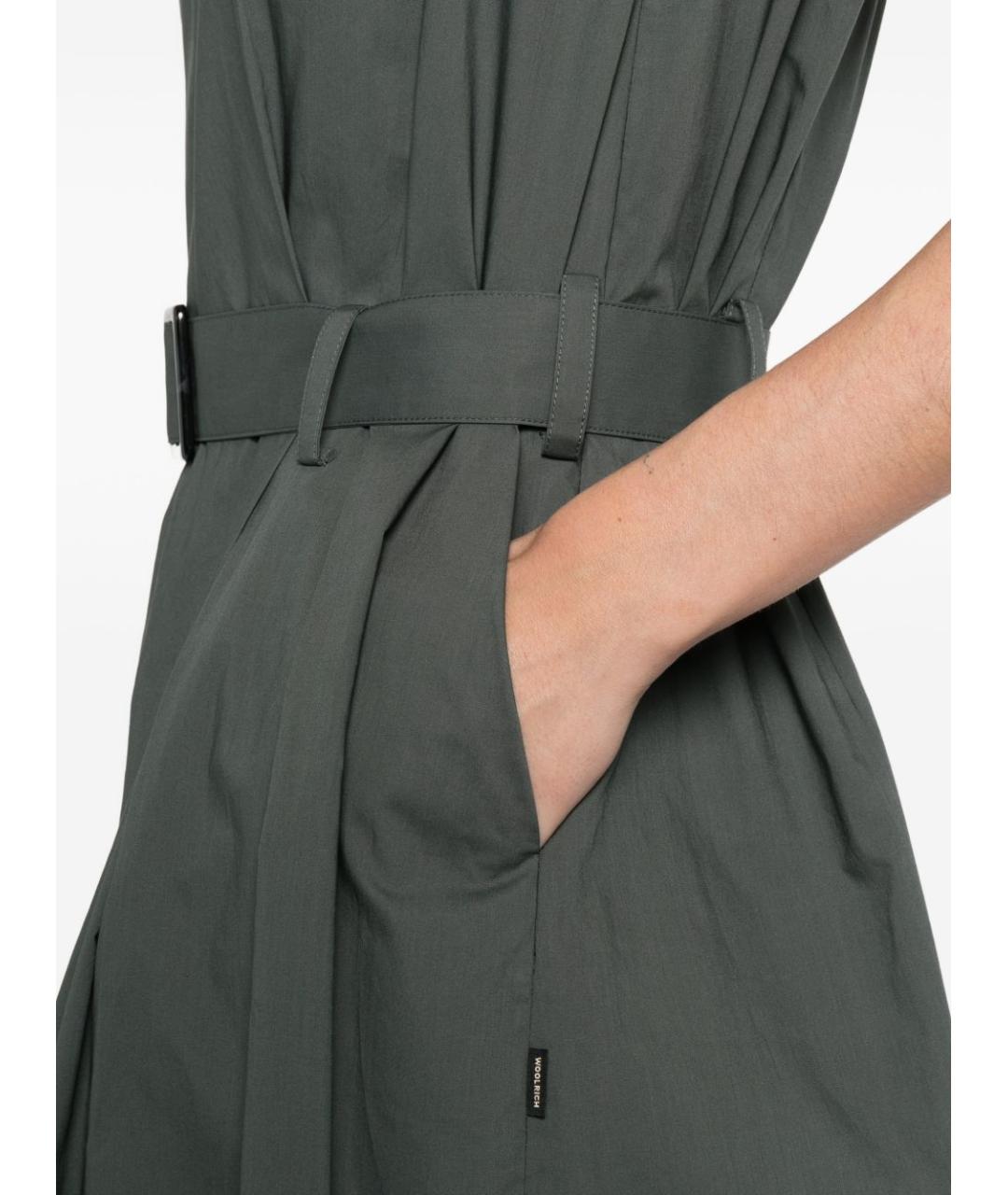 WOOLRICH Зеленые хлопковое повседневное платье, фото 3