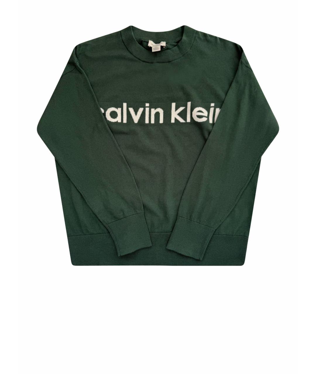 CALVIN KLEIN Зеленый хлопковый джемпер / свитер, фото 1