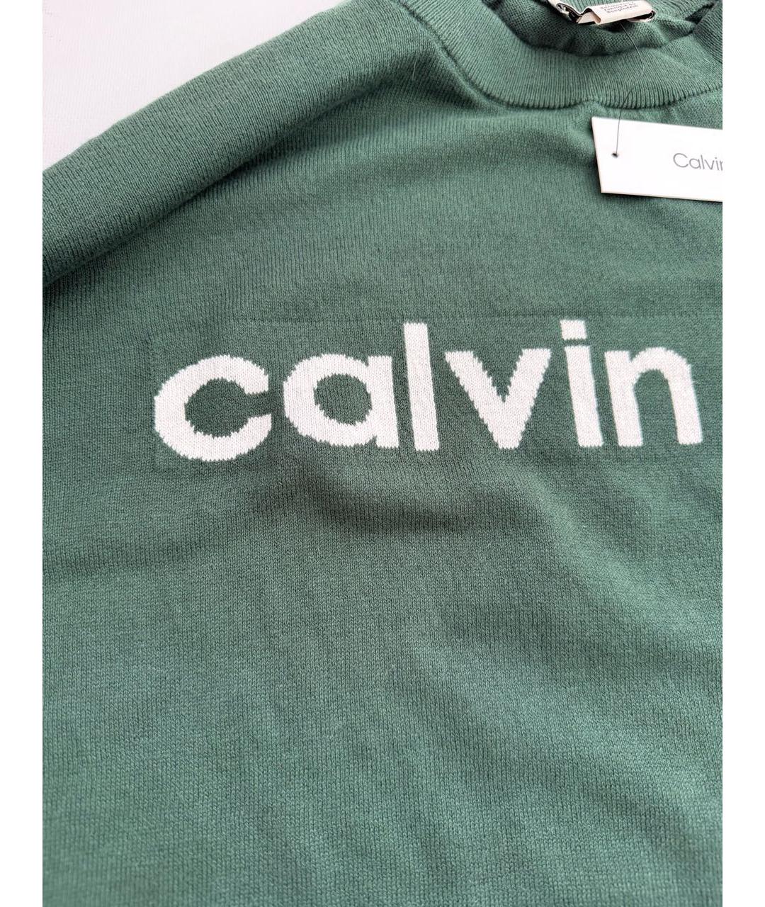 CALVIN KLEIN Зеленый хлопковый джемпер / свитер, фото 2