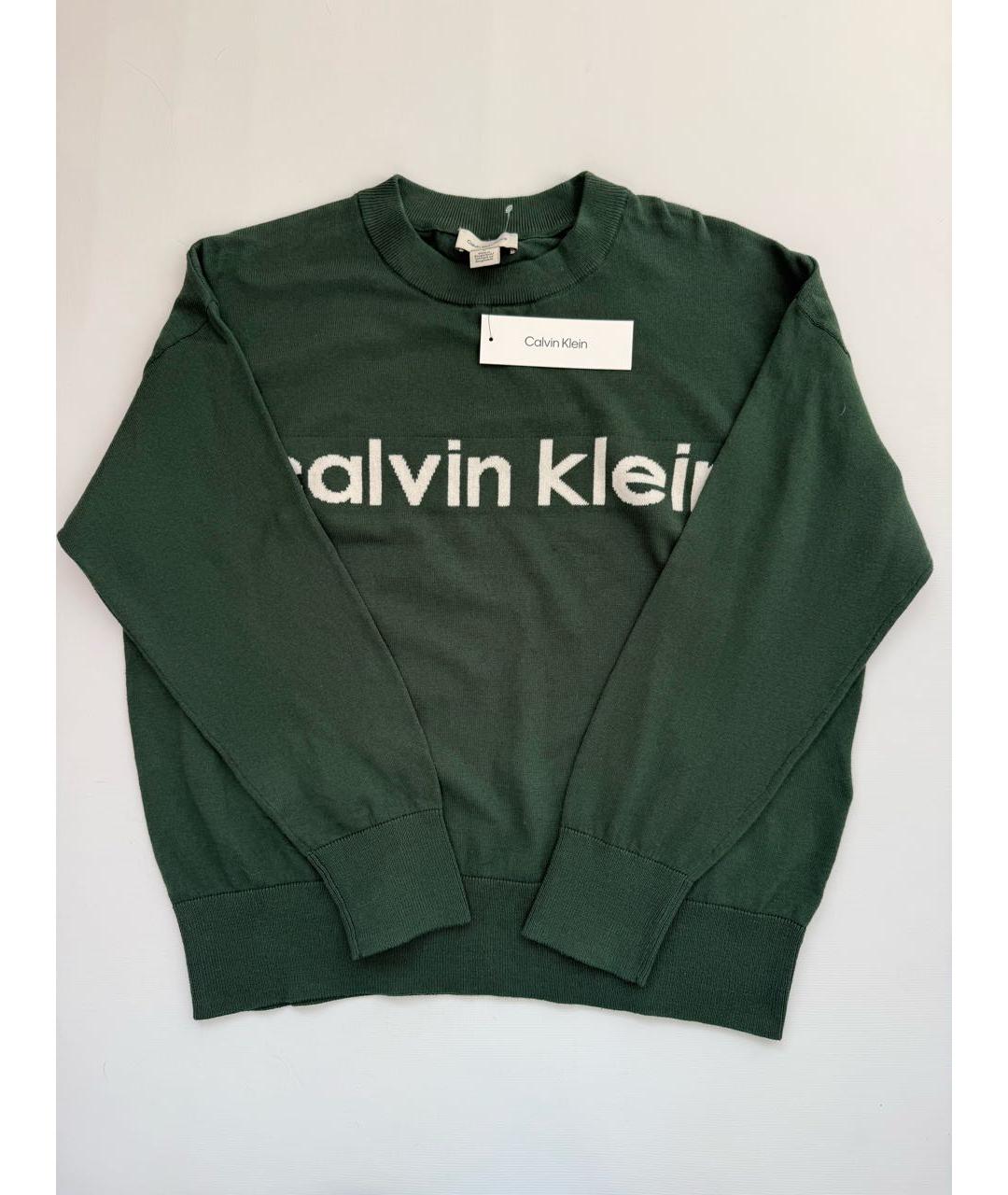 CALVIN KLEIN Зеленый хлопковый джемпер / свитер, фото 5