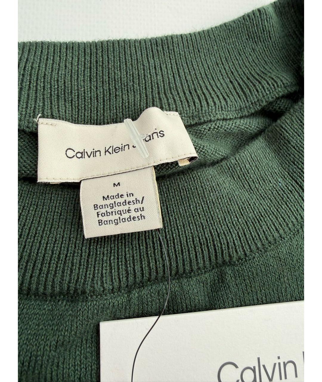 CALVIN KLEIN Зеленый хлопковый джемпер / свитер, фото 3