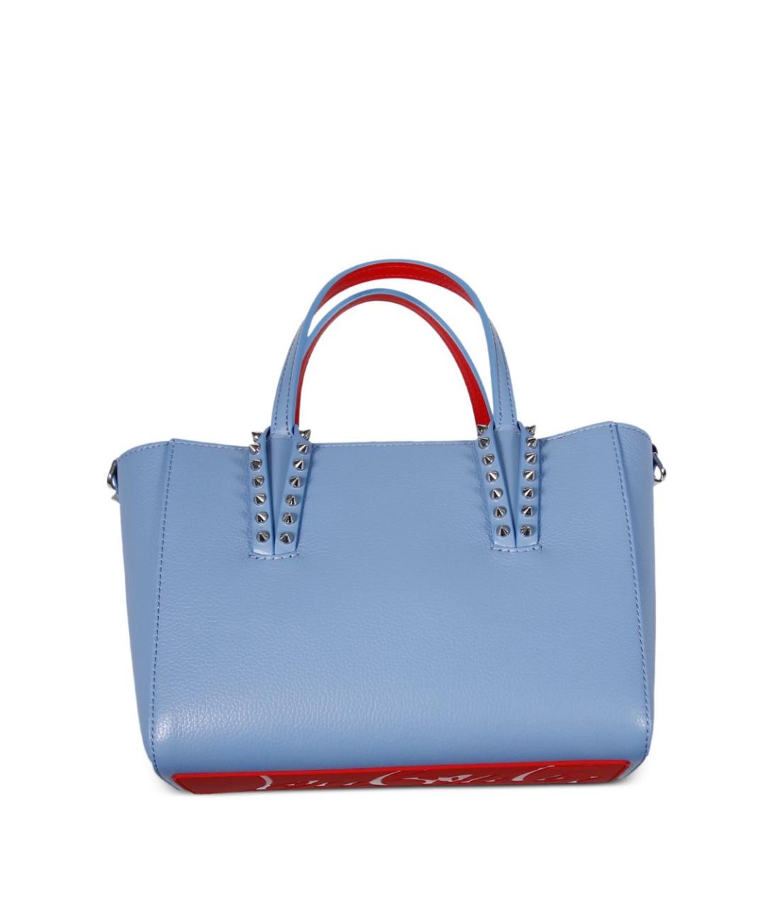 CHRISTIAN LOUBOUTIN Голубая кожаная сумка тоут, фото 2