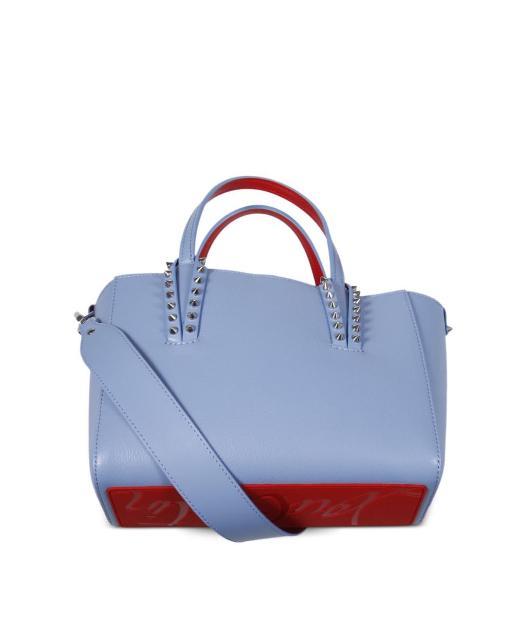 CHRISTIAN LOUBOUTIN Голубая кожаная сумка тоут, фото 3