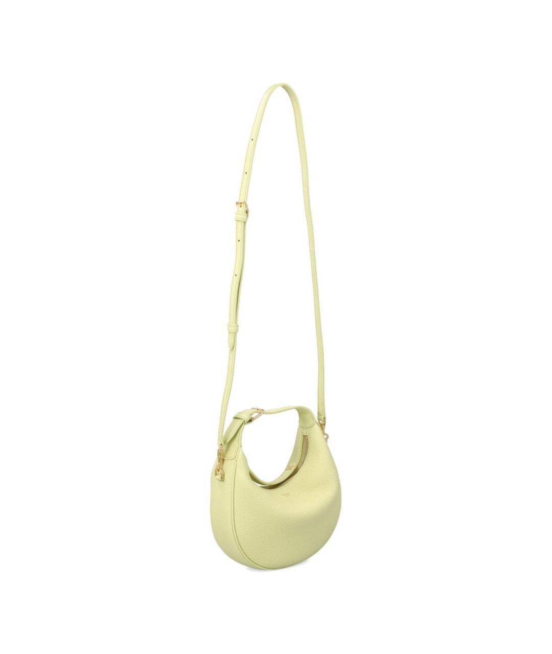 CELINE Желтая кожаная сумка с короткими ручками, фото 3