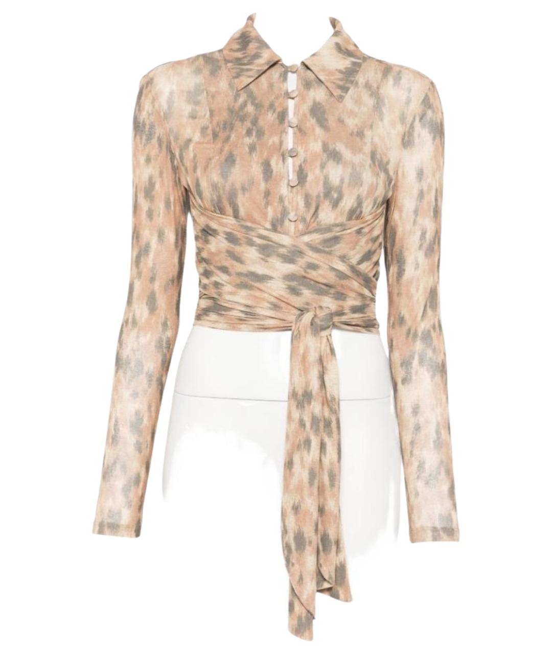 GANNI Бежевая полиэстеровая рубашка, фото 7