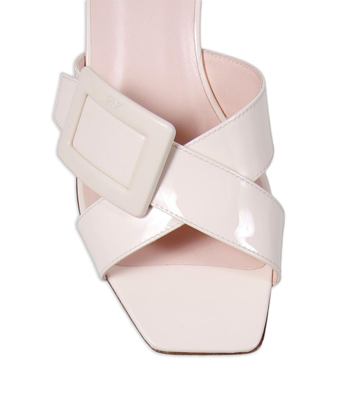 ROGER VIVIER Белые мюли из лакированной кожи, фото 4