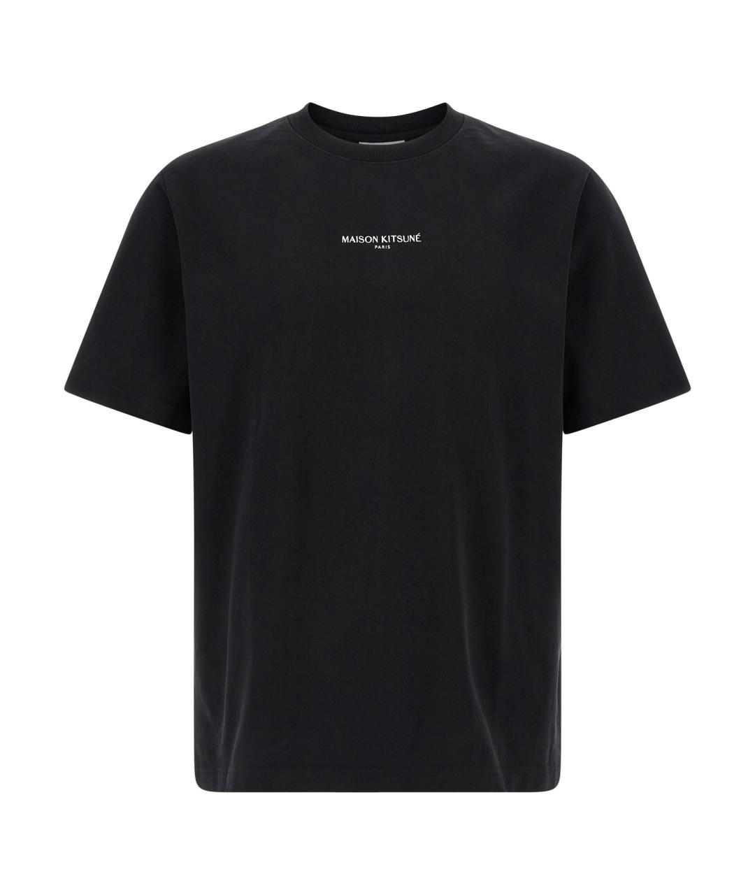 MAISON KITSUNE Черная хлопковая футболка, фото 1