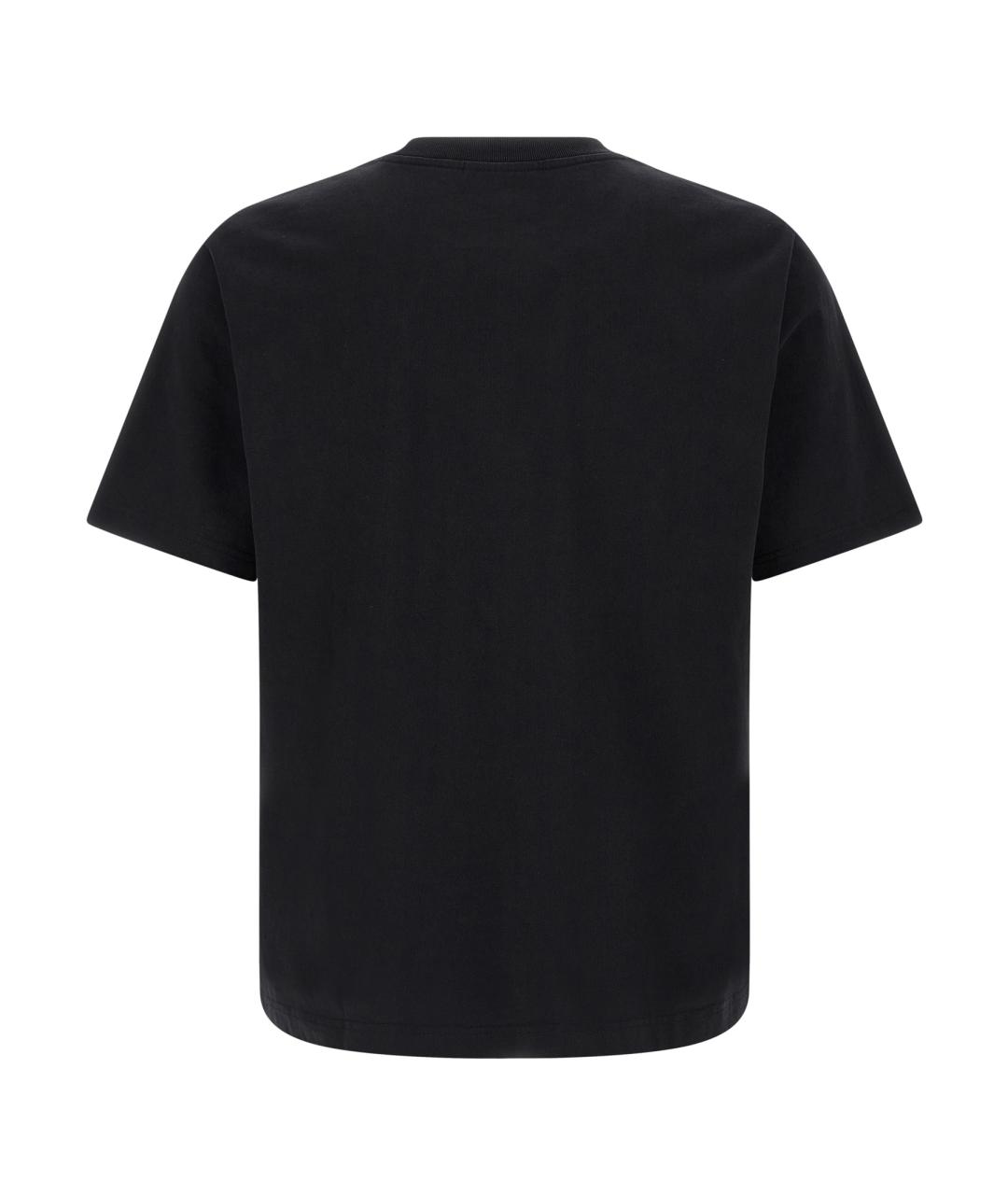 MAISON KITSUNE Черная хлопковая футболка, фото 2