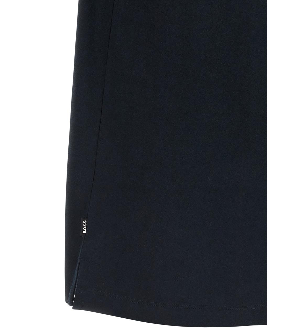 HUGO BOSS Темно-синее хлопковое поло с коротким рукавом, фото 3