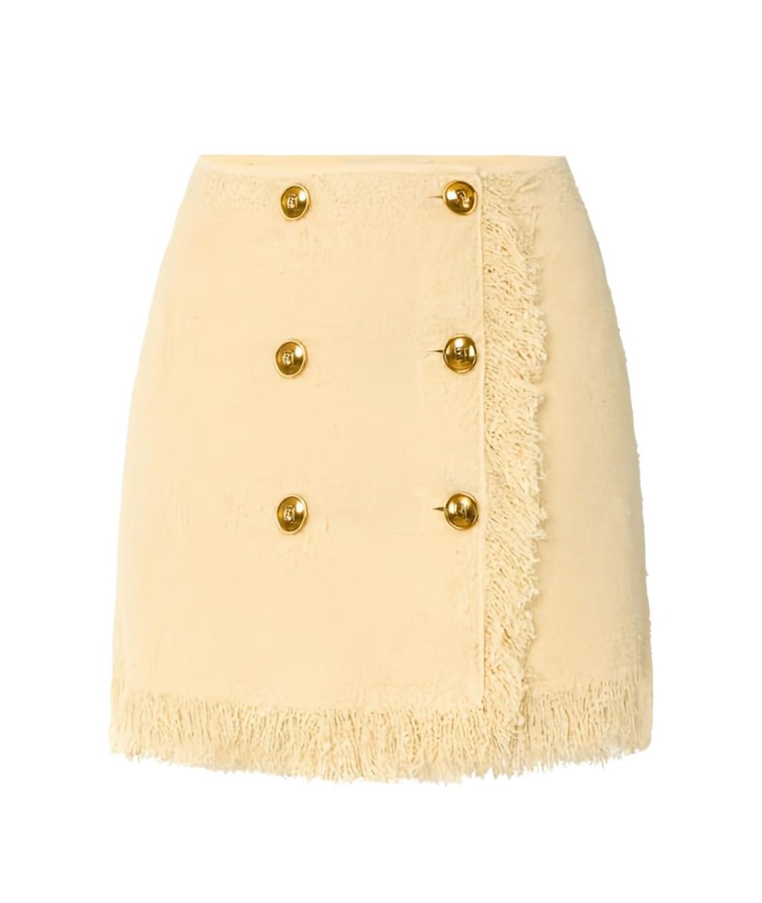 ELISABETTA FRANCHI Белая хлопковая юбка мини, фото 1