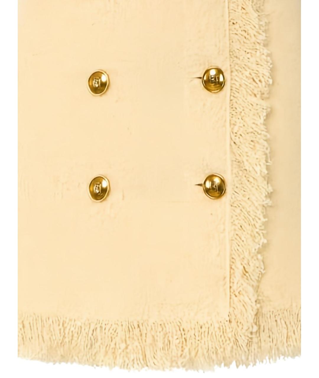 ELISABETTA FRANCHI Белая хлопковая юбка мини, фото 2