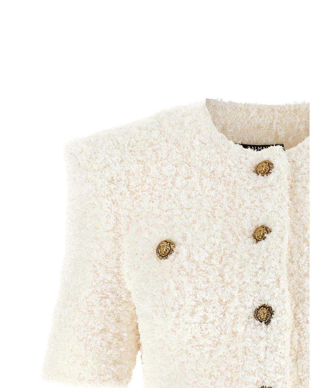 BALMAIN Белый твидовый кардиган, фото 3