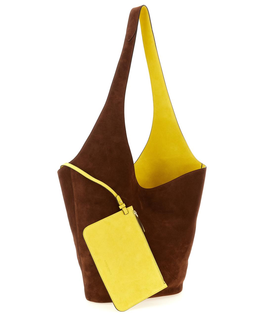 ALBERTA FERRETTI Коричневая замшевая сумка через плечо, фото 3