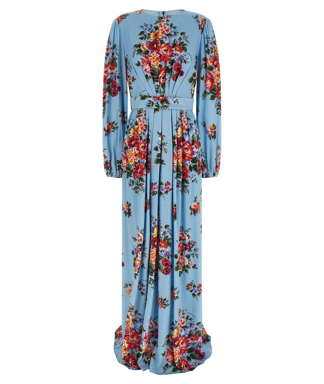 DOLCE&GABBANA Голубое шелковое платье, фото 1