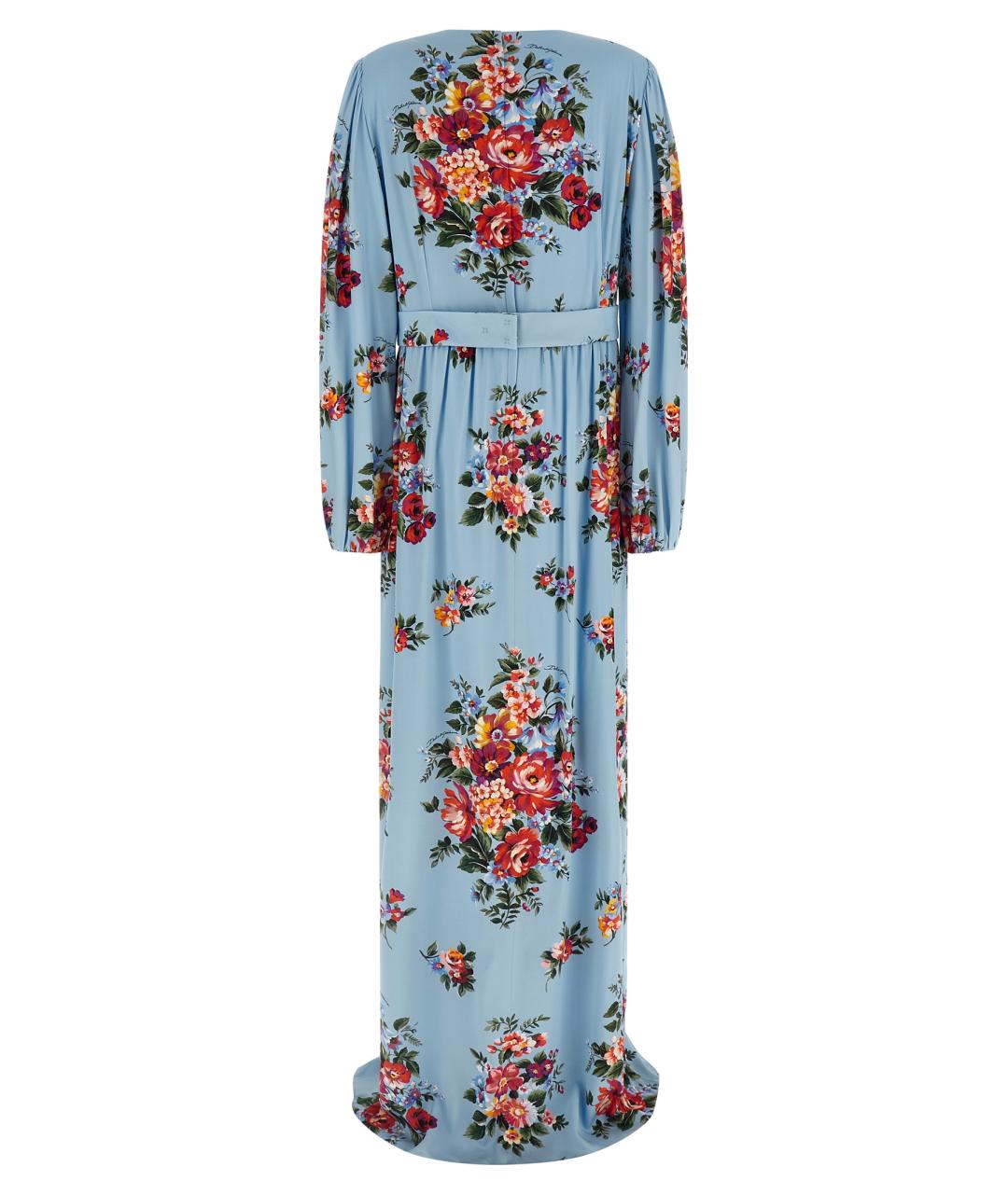 DOLCE&GABBANA Голубое шелковое платье, фото 2