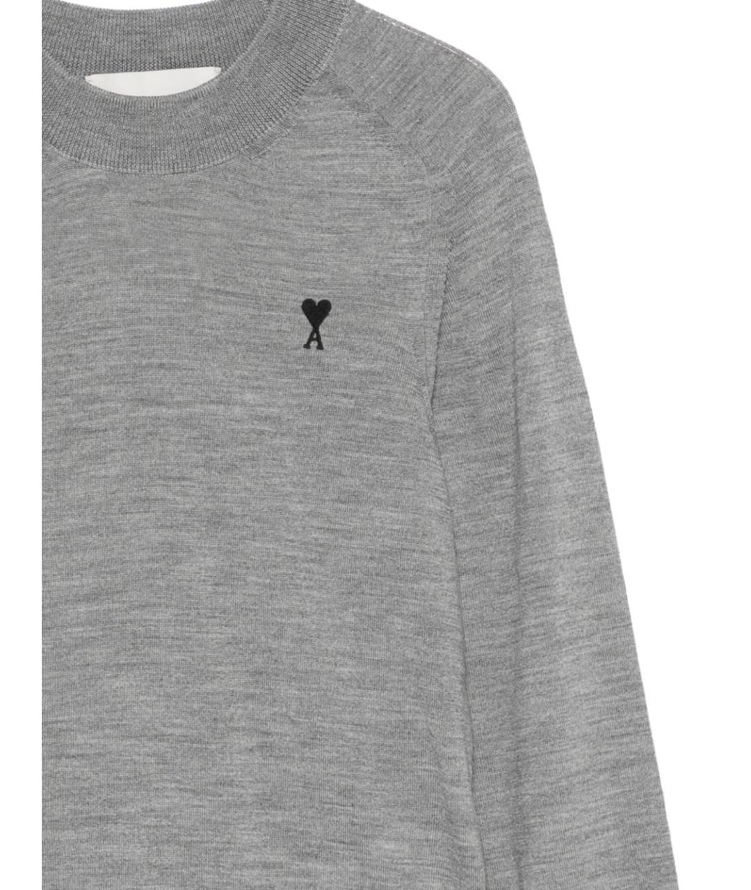 Ami Paris Серый шерстяной джемпер / свитер, фото 3