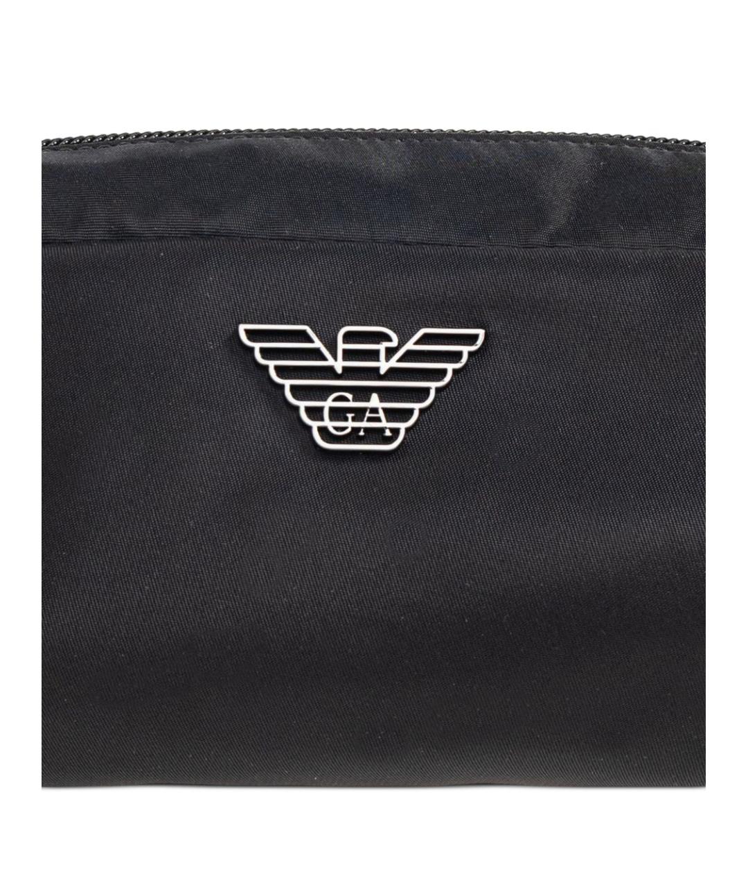 EMPORIO ARMANI Черная тканевая косметичка, фото 5