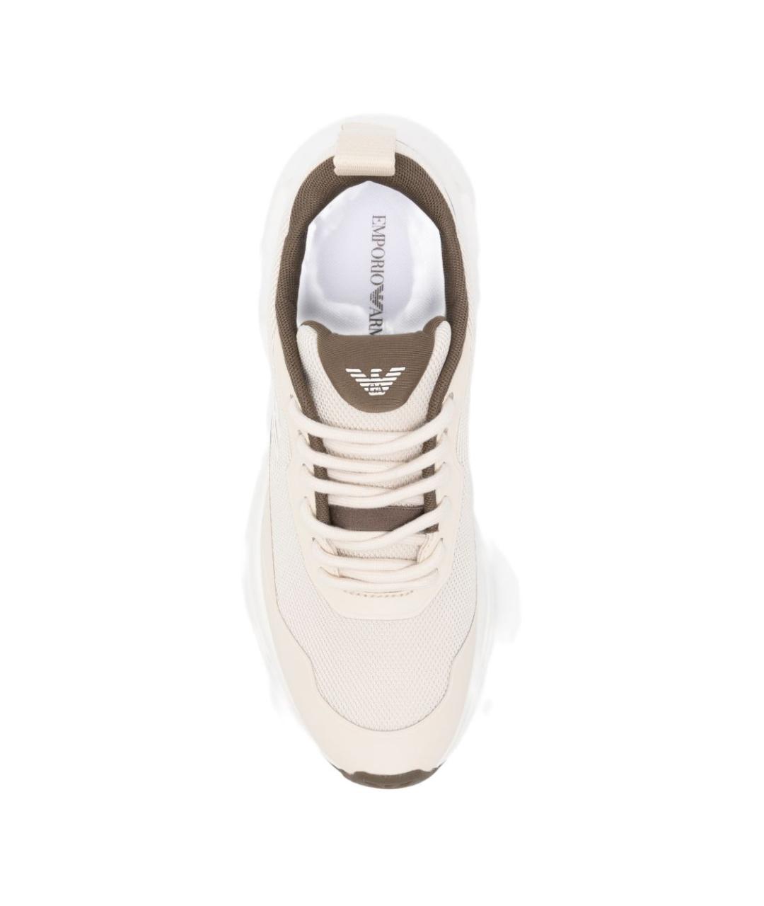 EMPORIO ARMANI Бежевые синтетические кроссовки, фото 4