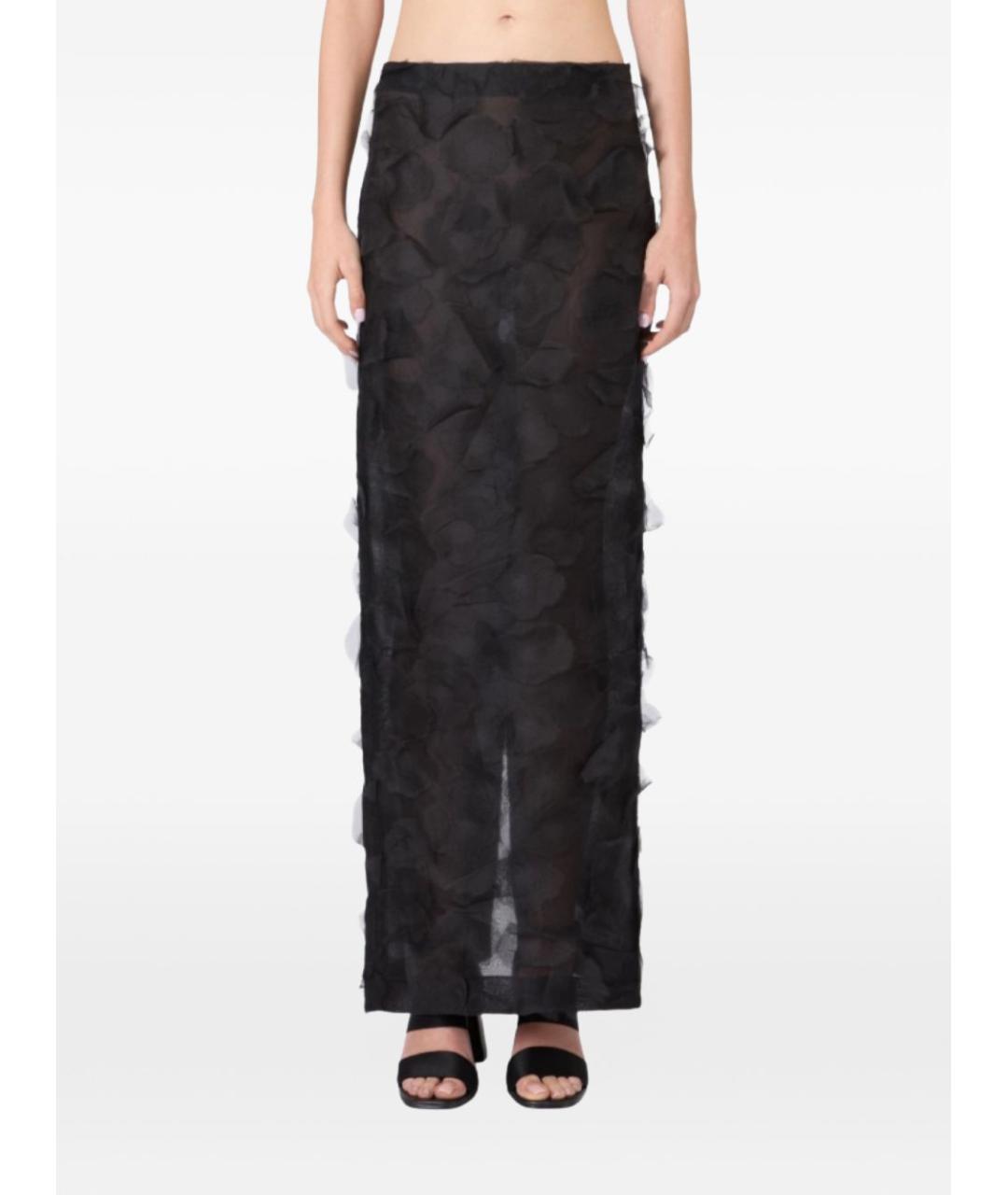 MAX MARA Черная шелковая юбка макси, фото 2