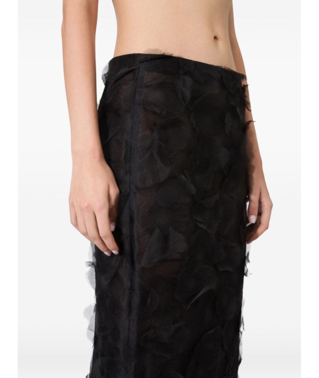 MAX MARA Черная шелковая юбка макси, фото 4