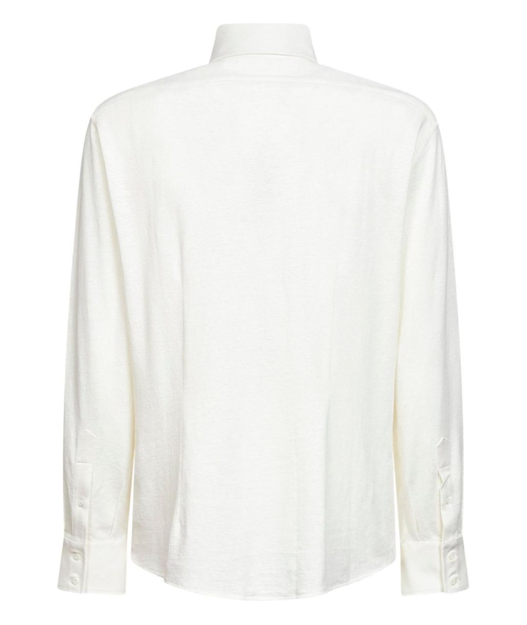 BRUNELLO CUCINELLI Белая льняная классическая рубашка, фото 2