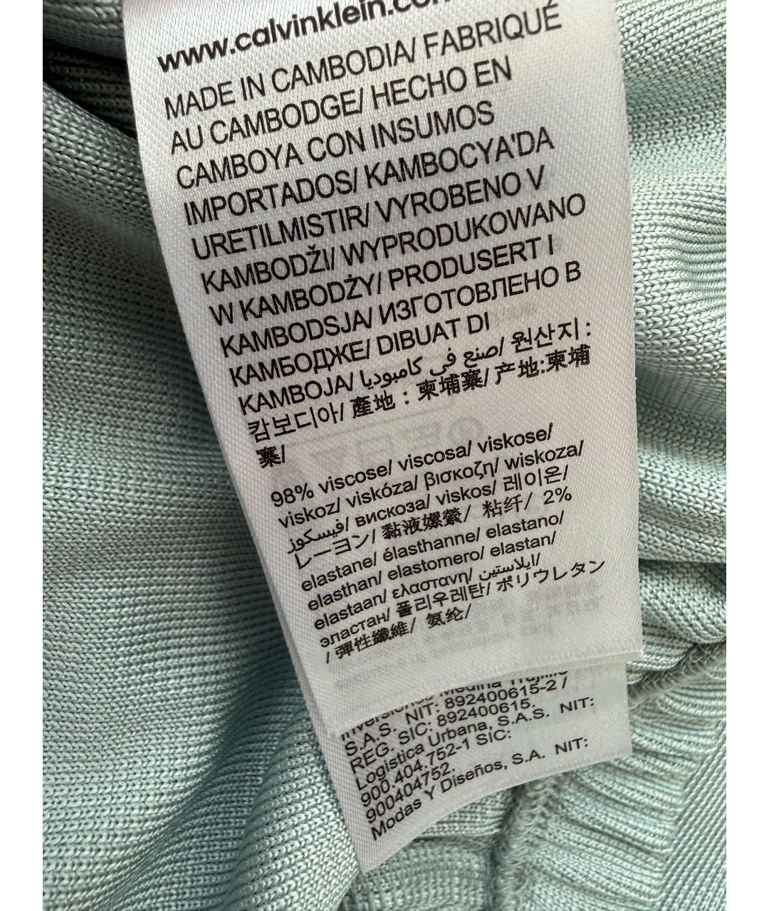 CALVIN KLEIN Голубые вискозные брюки широкие, фото 4