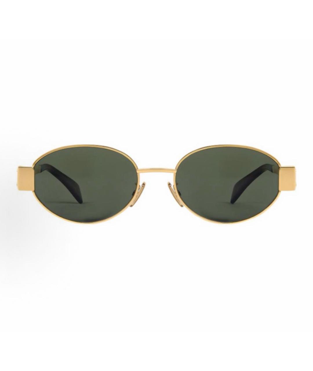 CELINE Золотые металлические солнцезащитные очки, фото 3