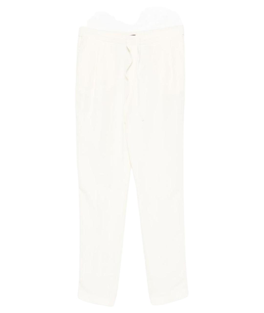 FABIANA FILIPPI Белые хлопковые прямые брюки, фото 1