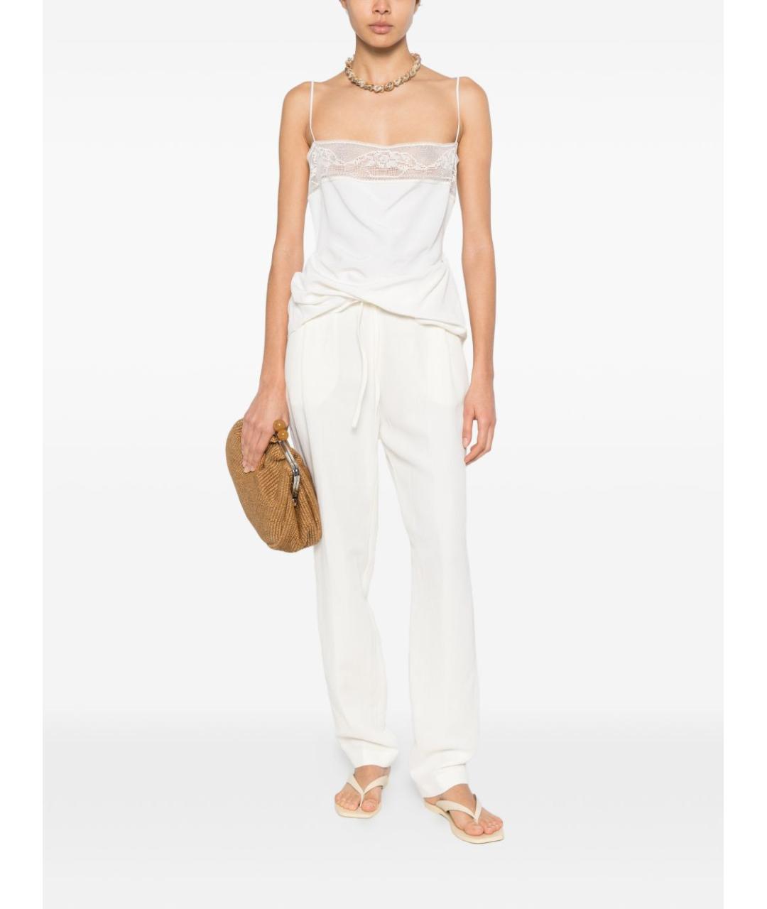 FABIANA FILIPPI Белые хлопковые прямые брюки, фото 5