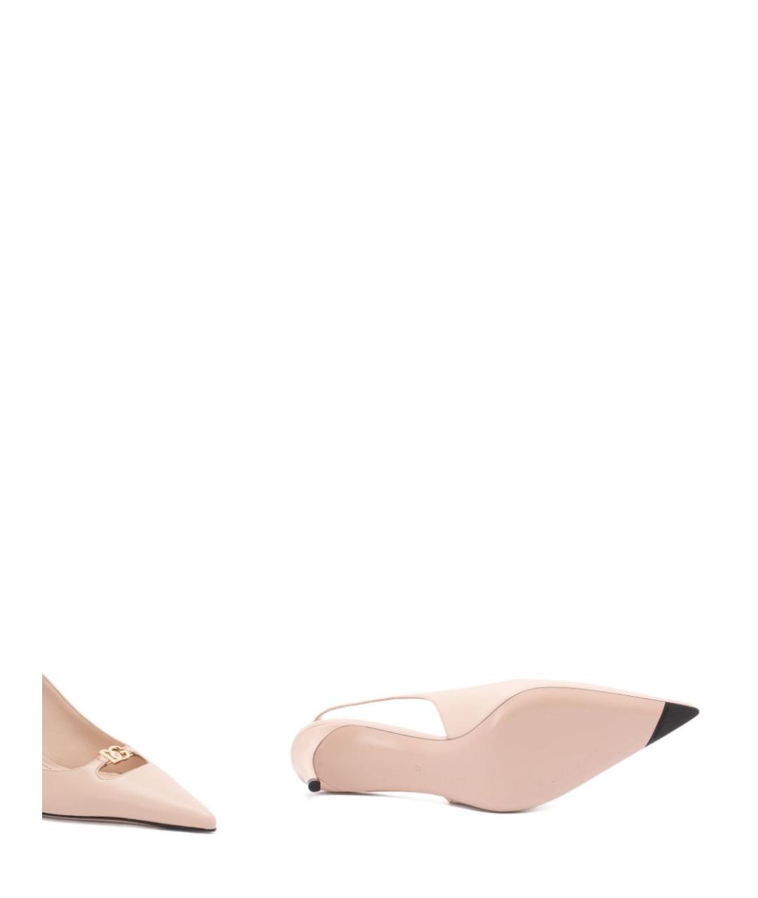 DOLCE&GABBANA Бежевые кожаные туфли, фото 3