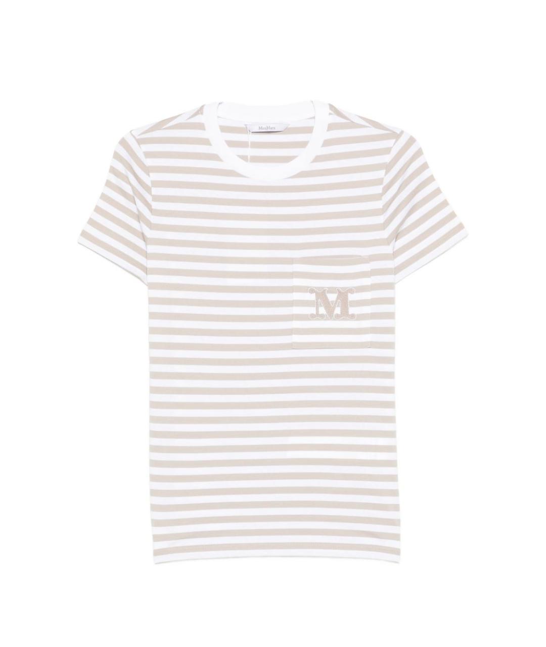 MAX MARA Бежевая хлопковая футболка, фото 1