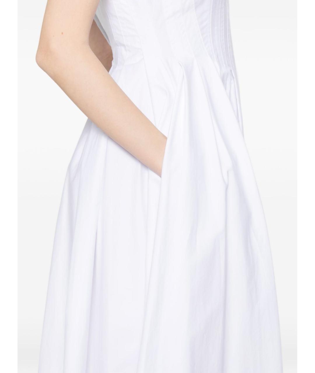 SPORTMAX Белое хлопковое повседневное платье, фото 2