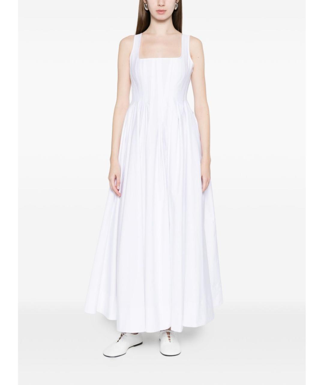 SPORTMAX Белое хлопковое повседневное платье, фото 3