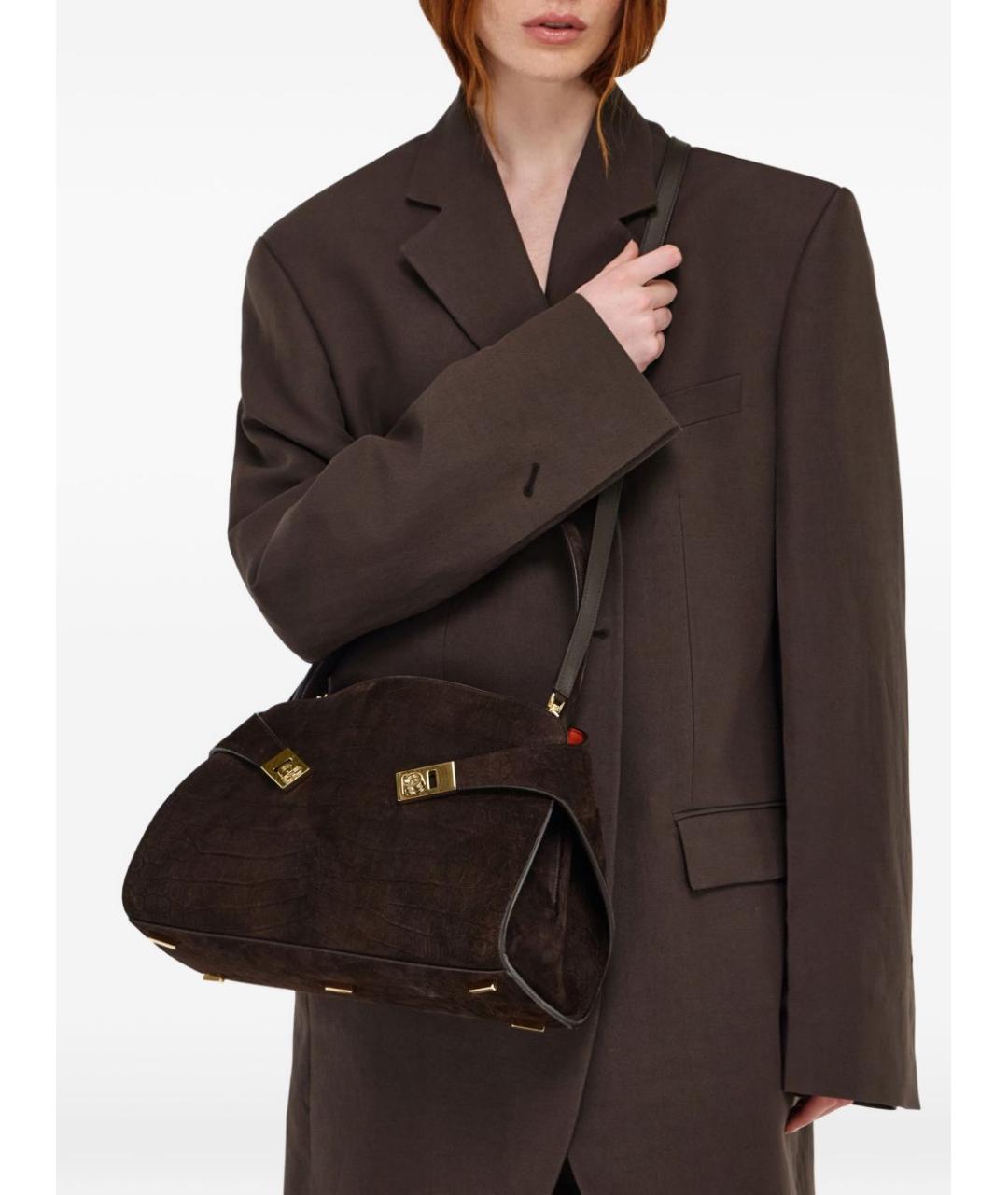 FERRAGAMO Коричневая кожаная сумка тоут, фото 7