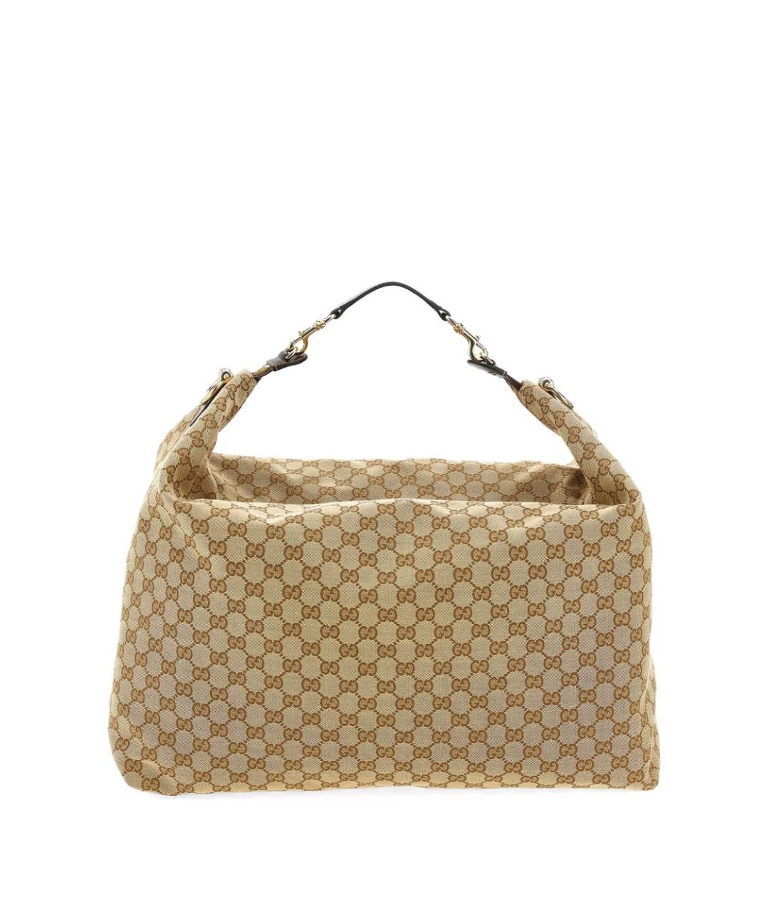 GUCCI Бежевая жаккардовая сумка на плечо, фото 3