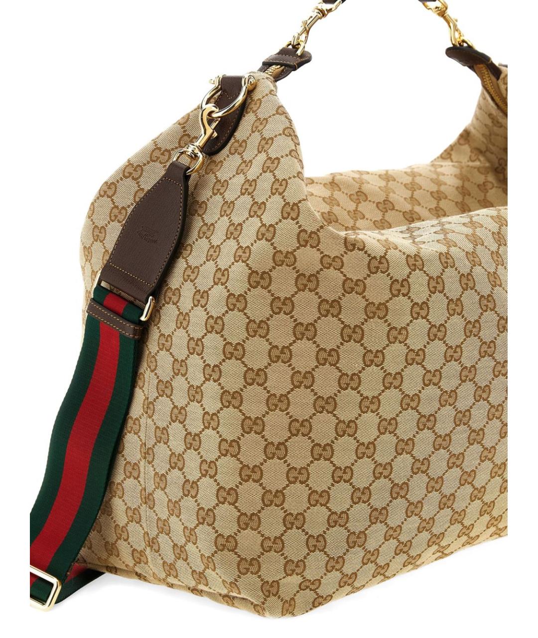 GUCCI Бежевая жаккардовая сумка на плечо, фото 5