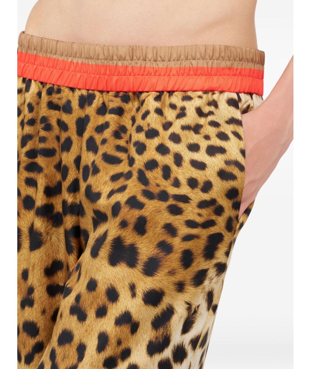 ROBERTO CAVALLI Мульти шелковые прямые брюки, фото 5