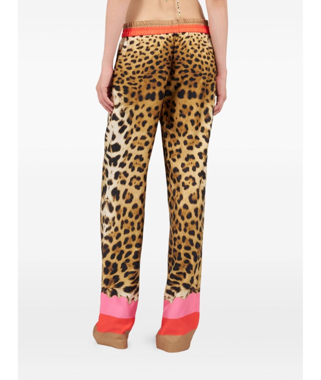 ROBERTO CAVALLI Мульти шелковые прямые брюки, фото 3