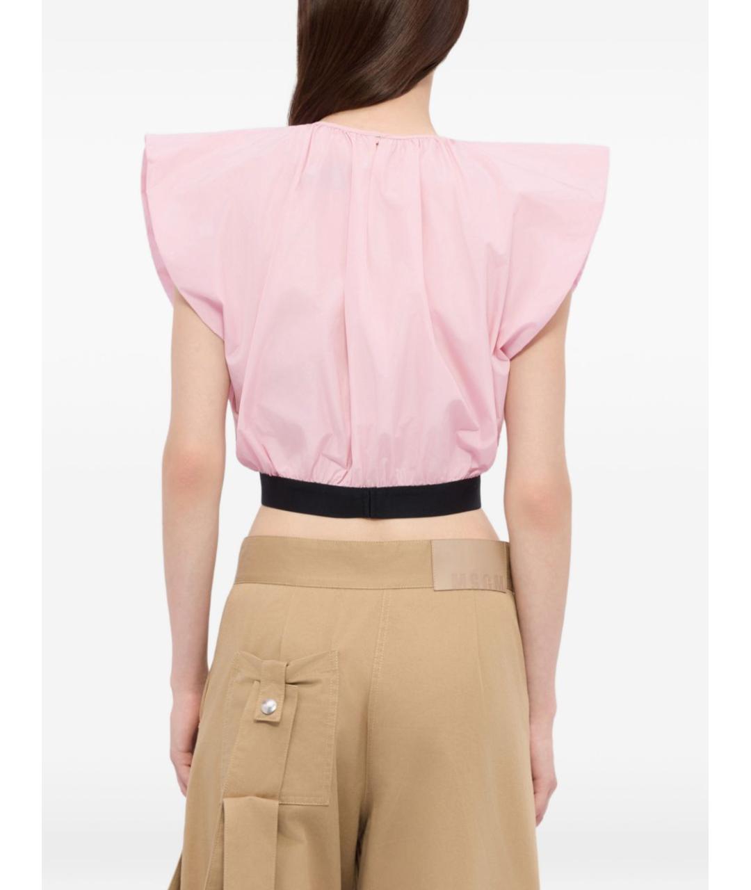 MSGM Розовая полиэстеровая блузы, фото 2