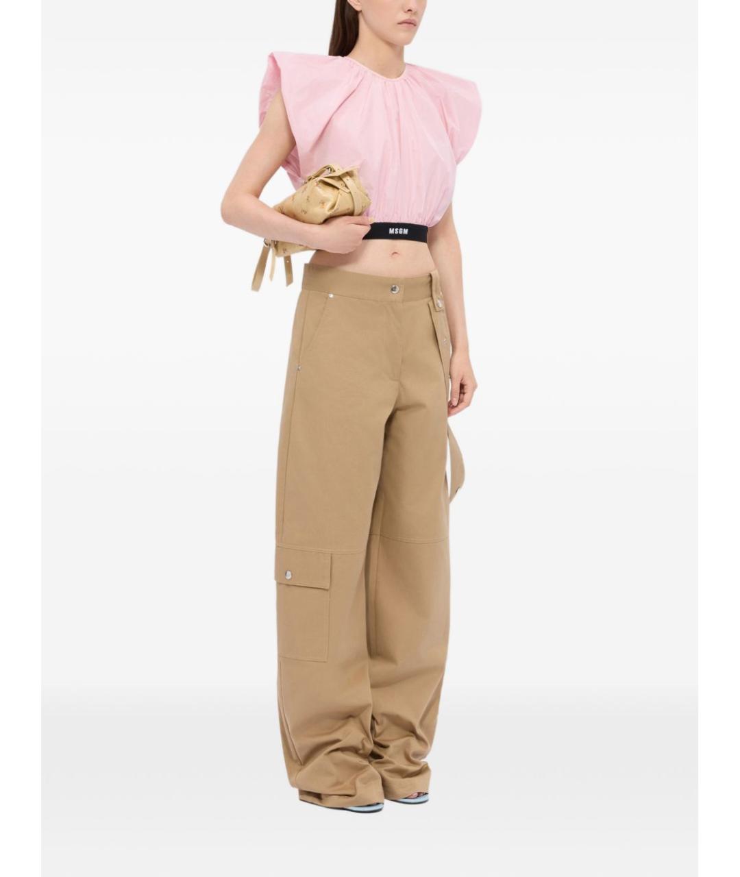 MSGM Розовая полиэстеровая блузы, фото 4