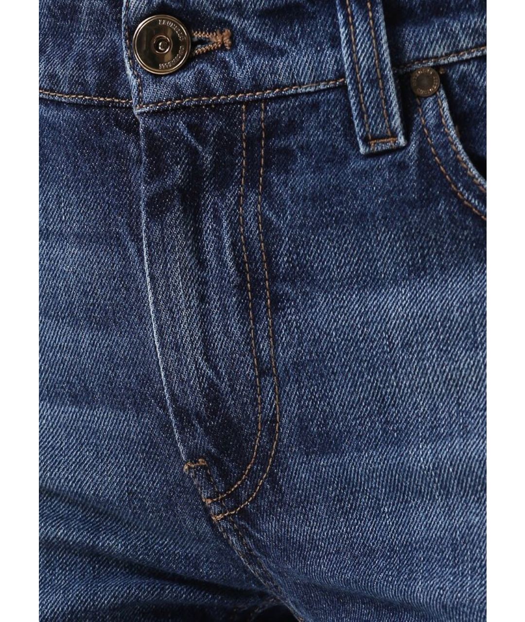 BRUNELLO CUCINELLI Синие хлопковые прямые джинсы, фото 5