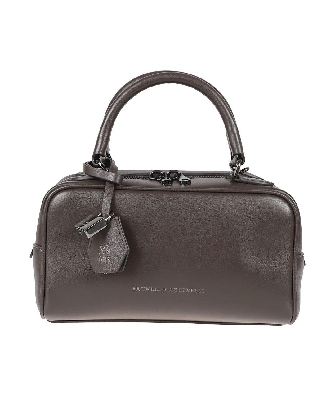 BRUNELLO CUCINELLI Коричневая кожаная сумка тоут, фото 1