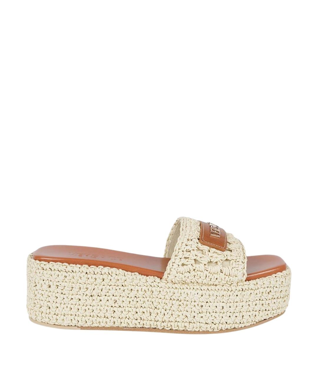 VERSACE Бежевые шлепанцы, фото 1