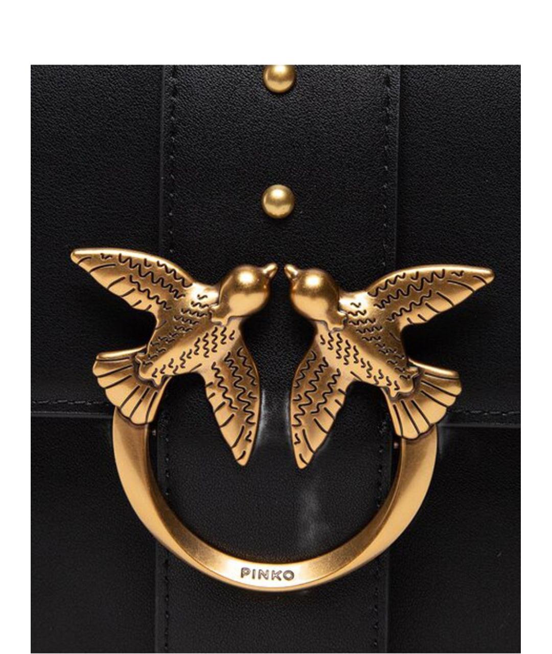 PINKO Черная кожаная сумка через плечо, фото 2