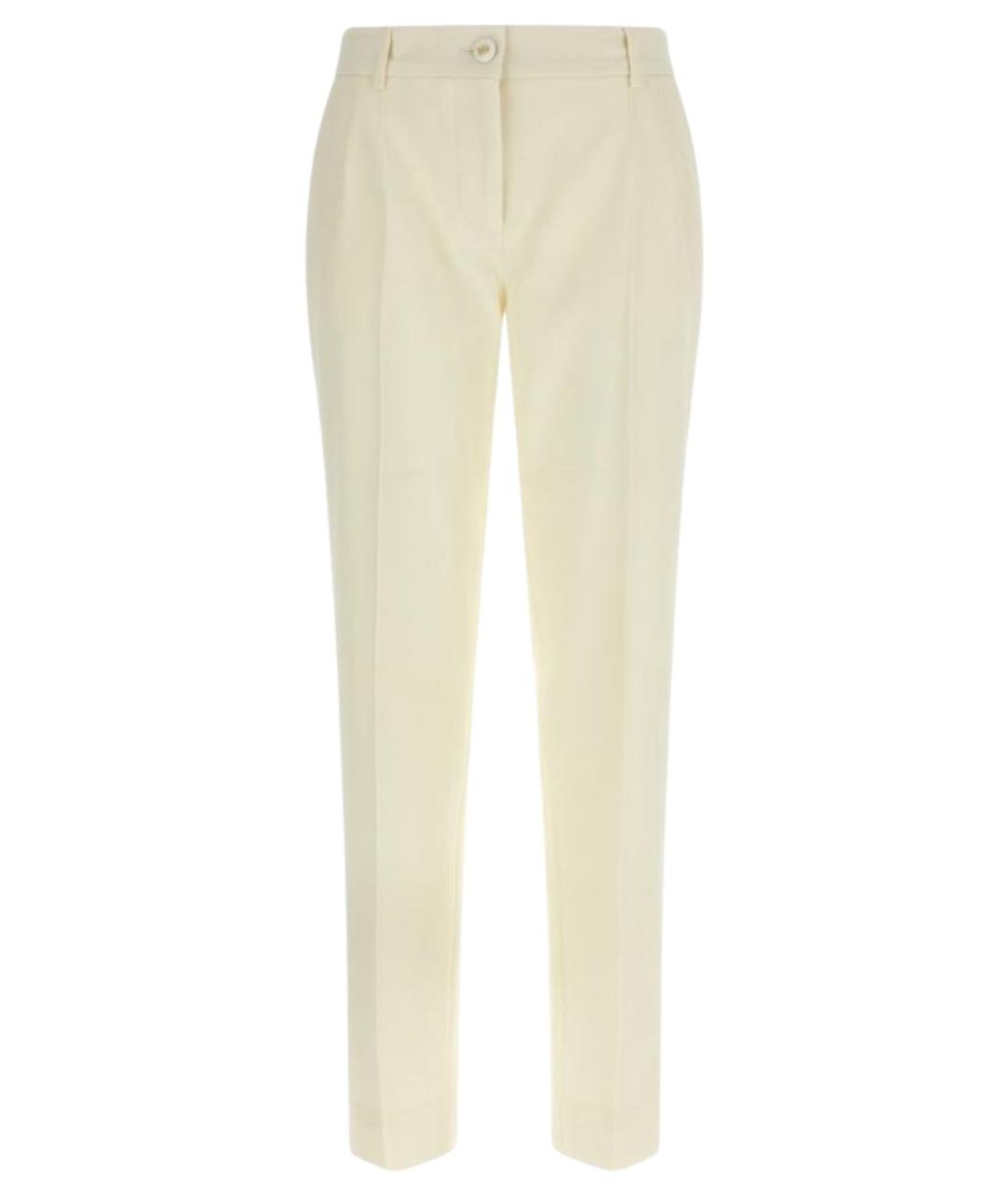 DOLCE&GABBANA Бежевые шерстяные прямые брюки, фото 1