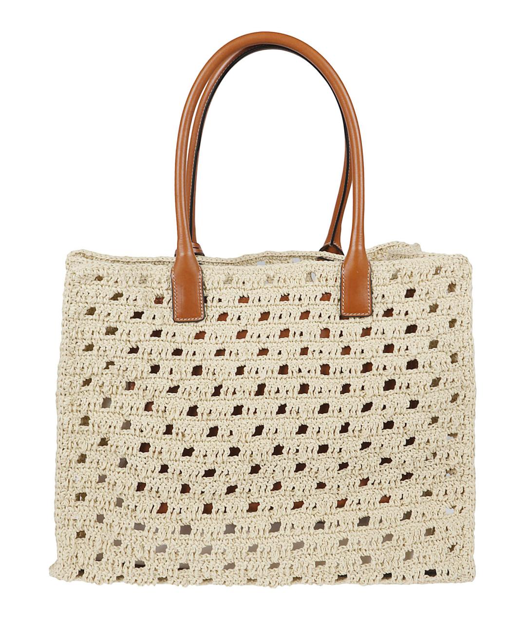 VERSACE Бежевая пелетеная сумка тоут, фото 2