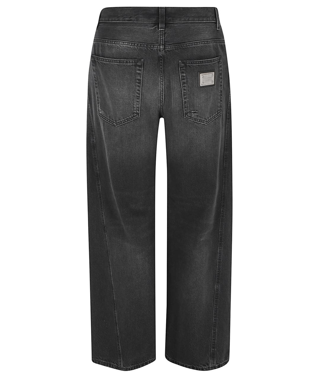 DOLCE&GABBANA Черные хлопковые прямые джинсы, фото 3