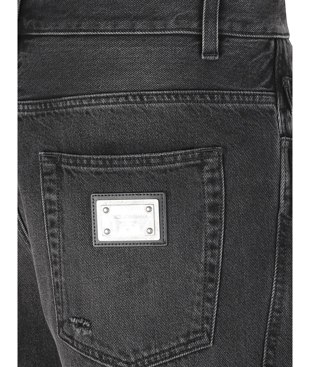 DOLCE&GABBANA Черные хлопковые прямые джинсы, фото 2