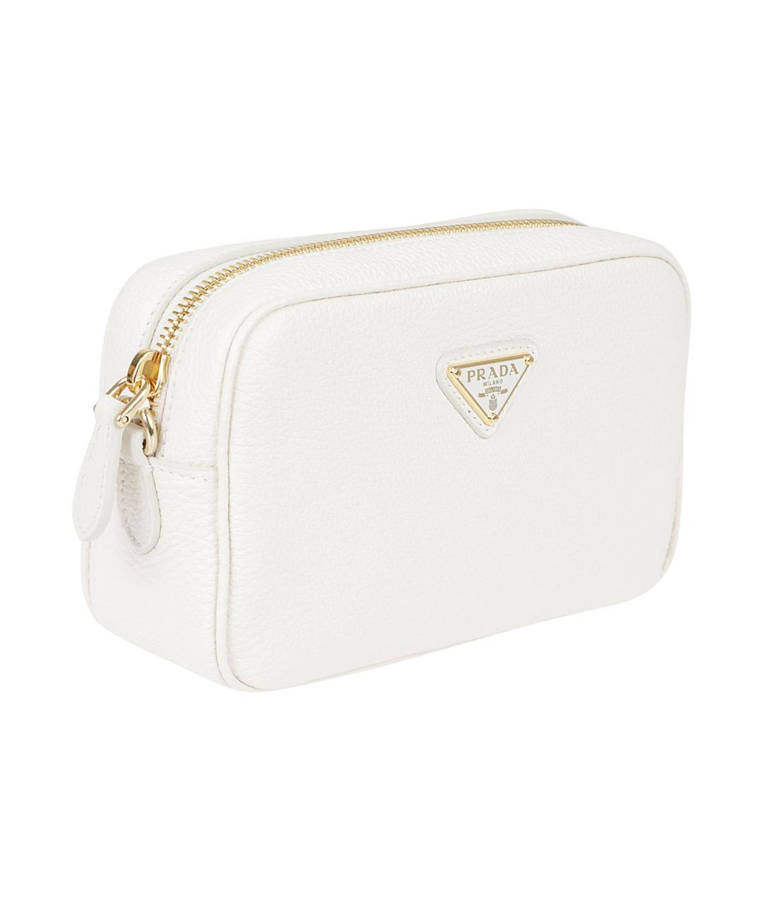 PRADA Белая кожаная сумка через плечо, фото 3