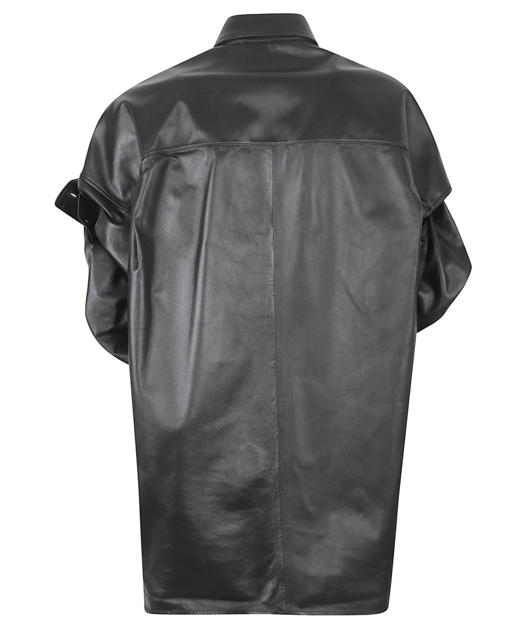 BALENCIAGA Черное кожаное повседневное платье, фото 2